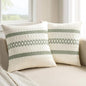 MIULEE Set of 2 Sage Green Boho Decorative Pillow Covers 20x20 Inch | Farmhouse by MIULEE
