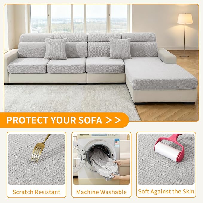 XINEAGE Chaise Cover for L Shaped Sofa, Sectional Couch Covers for Pets - Image 6
