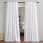 NICETOWN White Linen Sheer Curtains 90" Length, Rod Pocket & Back Tab Window by NICETOWN