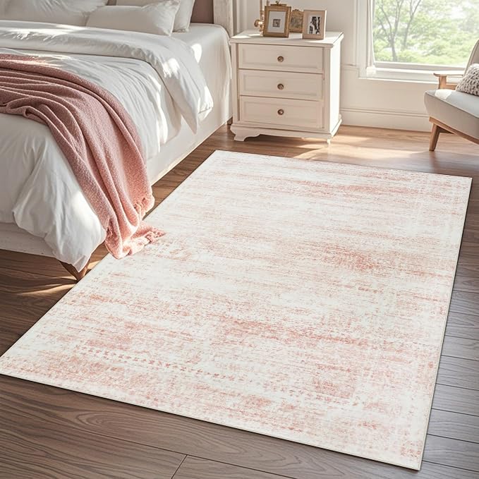 Pink Washable Rugs 6x9 Area Rugs - Image 7