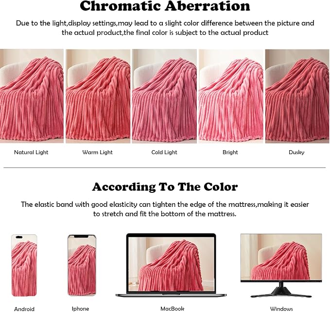 NEWCOSPLAY Fleece Ribbed Cozy Queen Blanket - Image 6