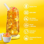 J WAY Instant Passionfruit Pineapple Green Tea Kit with Authentic Fruity Colorful Tapioca Boba, Ready in Under One Minute, Paper Straws Included - 6 Servings