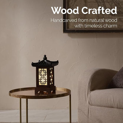Traditional Korean Wood Lamp | Handmade Asian Oriental Table Lantern | Bedside - Image 3