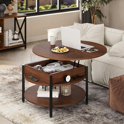 FABATO Round Lift Top Coffee Table - Image 2