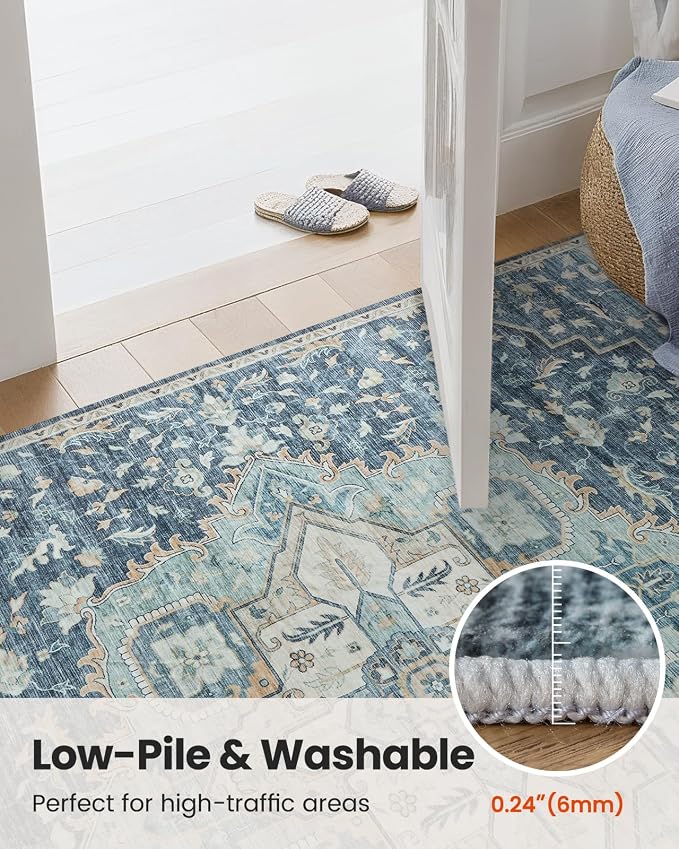 AMADA HOMEFURNISHING 10x14 Washable Area Rug, Low-Profile Large Area Rug - Image 8