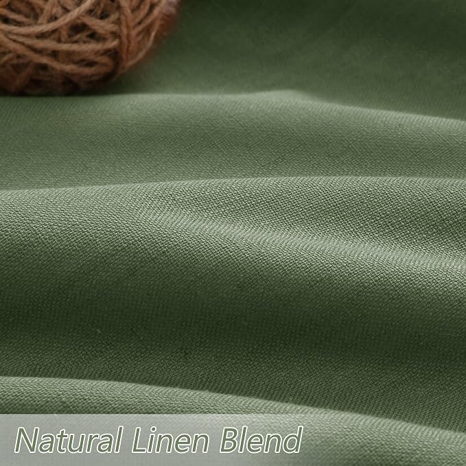 Olive Green 100% Blackout Curtains 84 Inch Length 2 Panels Set - Image 3