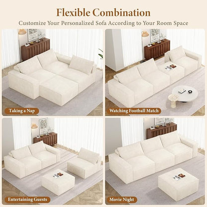 Vesgantti 114" Boneless Modular Sectional Sofa, Modern 3 Seater Couch - Image 8