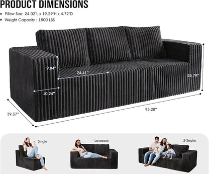 Modular Sectional Sofa 3-Seater Modular Couch - Image 2