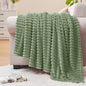 BEDELITE Ribbed Sage Grey Green Fleece Throw Blanket by BEDELITE