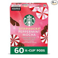 Starbucks K-Cup Coffee Pods, Peppermint Mocha Naturally Flavored Coffee for Keurig Brewers, 100% Arabica, Limited Holiday Edition, 6 Boxes (60 Pods Total)