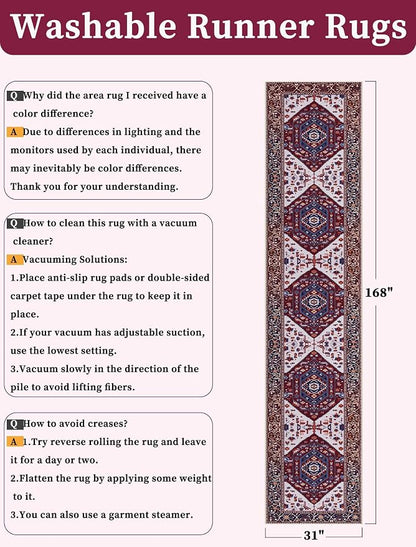 SERISSA 2'6"x14' Washable Non Slip Boho Runner Rug - Image 2