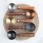 Easyworkz Retro Stainless Steel Coffee Spoon With Black Walnut Handle,10g - Measuring Spoon (Rose gold)