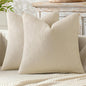 MIULEE Decorative Couch Throw Pillow Covers 20x20 Inch Neutral Cream 2 Pack | by MIULEE