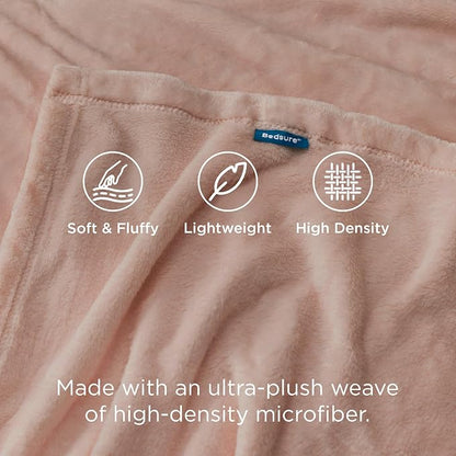 Bedsure GentleSoft Fleece Blankets Queen Size Dusty Pink - Image 3