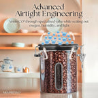 Mixpresso 16 Oz Coffee Canister with Window, Stainless Steel Airtight Coffee Container & scoop, Jar Tea Storage with Date Tracker, Vacuum Sealed Espresso Airtight Canister, Sugar Container