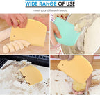 Unicook Dough Scraper, Flexible Bowl Scraper, Nonslip Bench Cutter with Measurement, Pastry Chopper, Multipurpose Kitchen Tool for Dough, Pastry, Pizza, Bread, Baking, Cake and More, 2 Pack