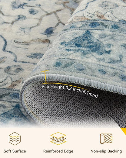 RELEANY Washable Area Rug, Large 9'x12', Water Repellent, Pet Friendly - Image 4