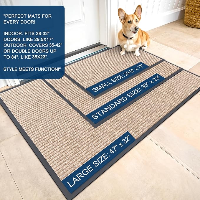 OLANLY Front Door Mat 40x32, Waterproof Heavy-Duty Indoor Outdoor Doormat | - Image 2