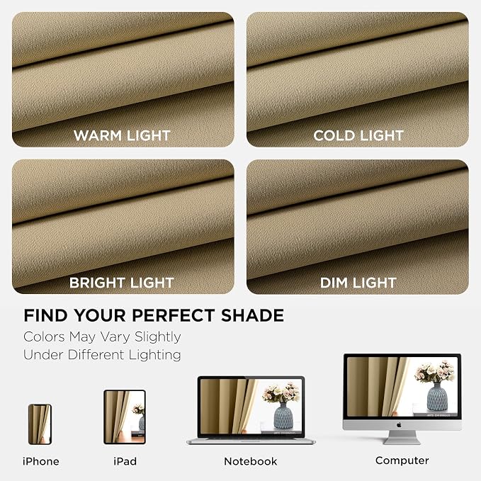 Joydeco Long Blackout Curtains for Bedroom & Living Room 120 Inch 2 Panels | - Image 8