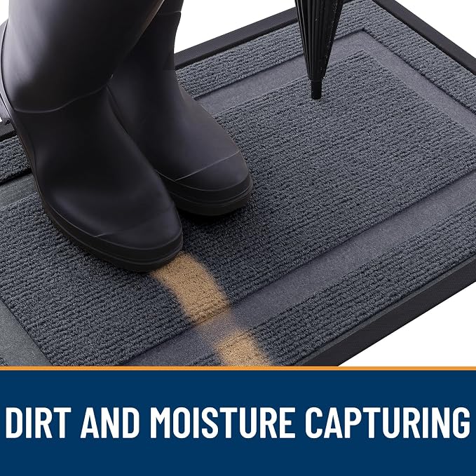 OLANLY Front Door Mat Outside 71x23, All-Season Heavy-Duty Rubber Doormat | - Image 5