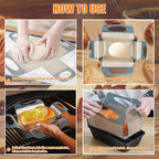 Reusable Silicone Bread Loaf Pan Liner, Food-Grade Silicone Bread Sling, Sourdough Bread Baking Mat, Non-Stick &Easy Clean Dough Transfer Tool, Fits 9x5" or 1.5lb Loaf Pans, Grey & Orange, 2PCS