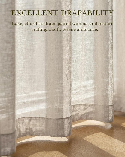 NICETOWN Semi Sheer Linen Curtains - Image 8