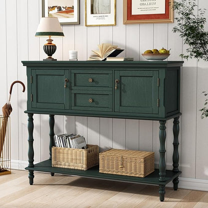 ARTPOWER Console Table with 2 Drawers, Retro Entryway Table with 2 Door by PowerofArtBetterforLife