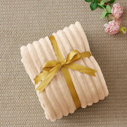 BEDELITE Ribbed Twin Blanket for Couch & Bed, Blush Sand, Warm Yet Lightweight - Image 6