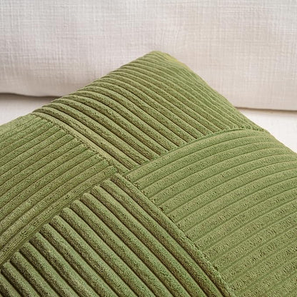 Fancy Homi 2 Packs Moss Green Euro Decorative Throw Pillow Covers 26x26 Inch - Image 4
