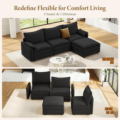 Vesgantti 108" Modular Sectional Sofa, Comfy Cloud Couch - Image 7