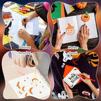100 Pcs Stencils for Painting on Wood Reusable Stencil Crafts Drawing Templates Holiday Wall Paper for DIY Scrapbook Home 2 x 2 Inch(Ghost)