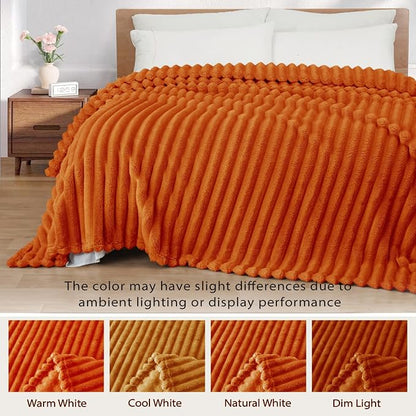 Exclusivo Mezcla Striped Queen Size Fleece Blanket - Image 3