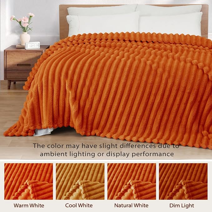 Exclusivo Mezcla Striped Twin Size Fleece Blanket - Image 3