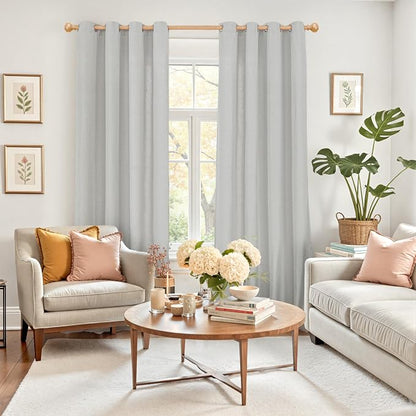 YoungsTex 90 Inches Length Linen Curtains - Image 2