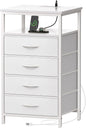 Huuger Night Stand with Charging Station, Bedside Table, Tall Nightstand with by Huuger