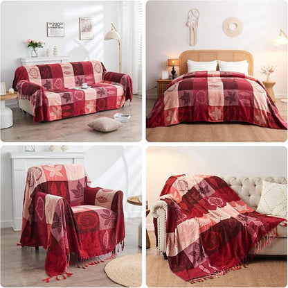 Bohemian Chenille Jacquard Tassel Throws - Image 5