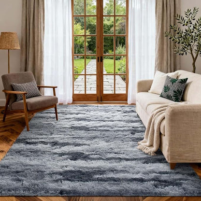 5x7 Ft Large Shag Rugs for Bedroom Living Room for Men Boys, Tie Dyed Ultra - Image 3