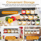 8 OZ Plastic Jars with Lids, Slime Containers with Lids 48 Pcs Airtight Round Plastic Storage Jars Wide-Mouth Containers for Slime, Kitchen and Household Food Storage of Dry Goods