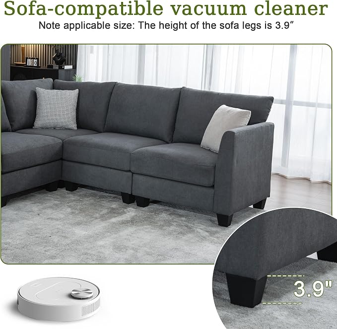 150.4" Large Sectional Couches for Living Room, 8 Seater L Shaped Modular - Image 7