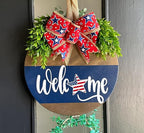 Patriotic Welcome Stencils 4th of July Stencil Independence Day Stencils for Painting on Wood Door Hanger Porch Sign Decor