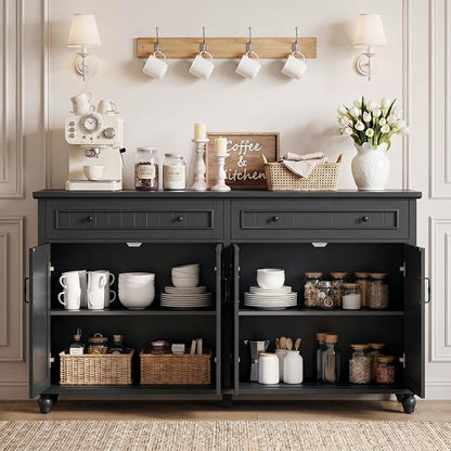 Scurrty Sideboard Buffet Cabinet, Vintage Coffee Bar Cabinets - Image 4
