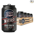 High Brew Coffee, Nitro Black, Cold Brew Coffee, Sugar Free, Dairy Free, 10 Fl Oz, Ready-To-Drink (Pack of 12)