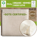 Organic Cheese Cloths, GOTS Certified, Grade 100,20x20Inch Hemmed Cheese Cloth Reusable Muslin Cheesecloth for Straining, 100% Cotton Unbleached Fine Mesh Cloth Cheese Cloths for Cooking,Sushi,Juicing