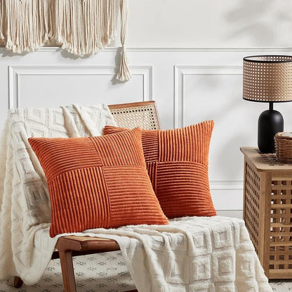 Fancy Homi Set of 2 Burnt Orange Decorative Throw Pillow Covers 22x22 Inch - Image 6