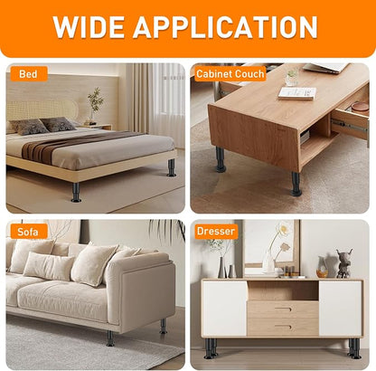 4 Pcs Adjustable Height Furniture Support Legs 10-17 inch, Metal Adjustable - Image 6