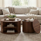 IRONCK Round Coffee Table Set of 2, Fluted Coffee Table and End Table by IRONCK