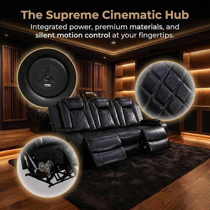 4-Piece Leather Power Recliner Sofa Set - Image 4