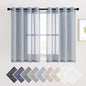 NICETOWN Linen Blend Semi Sheer Window Curtains W52 x L45, Sea Mist by NICETOWN