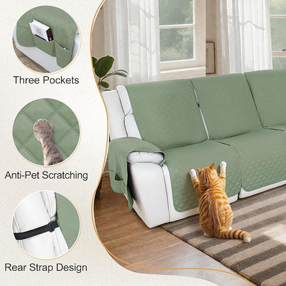 HDCAXKJ Reclining Sectional Couch Covers L Shape Recliner Sofa Middle Console - Image 4