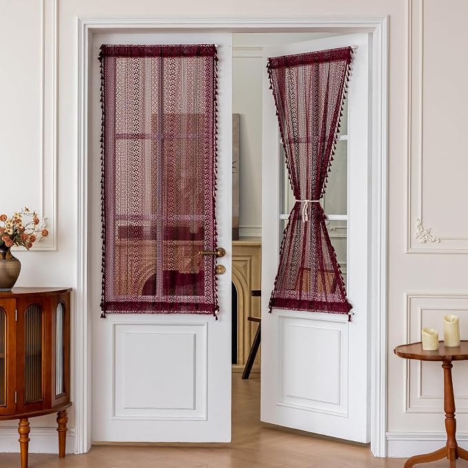 Sutuo Home Burgundy French Door Curtains by SutuoHome
